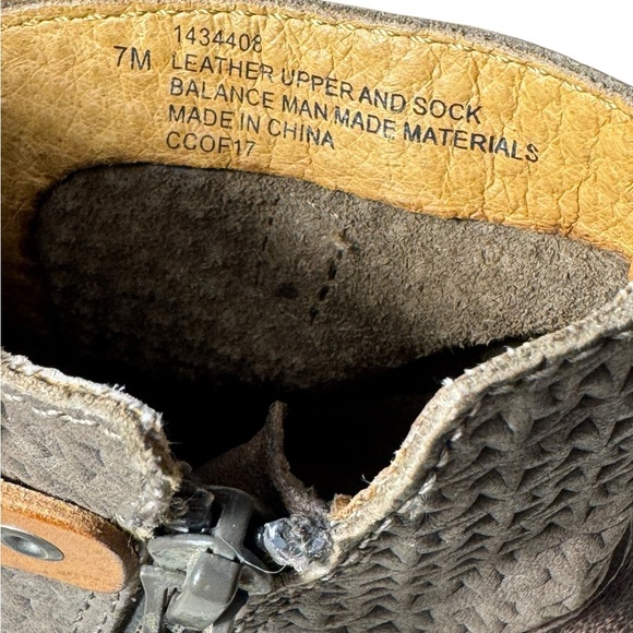 Sofft Baywood Ankle Boots Womens 7M Brown Tan Leather Buckle Moto Straps Zip Up - Picture 15 of 16